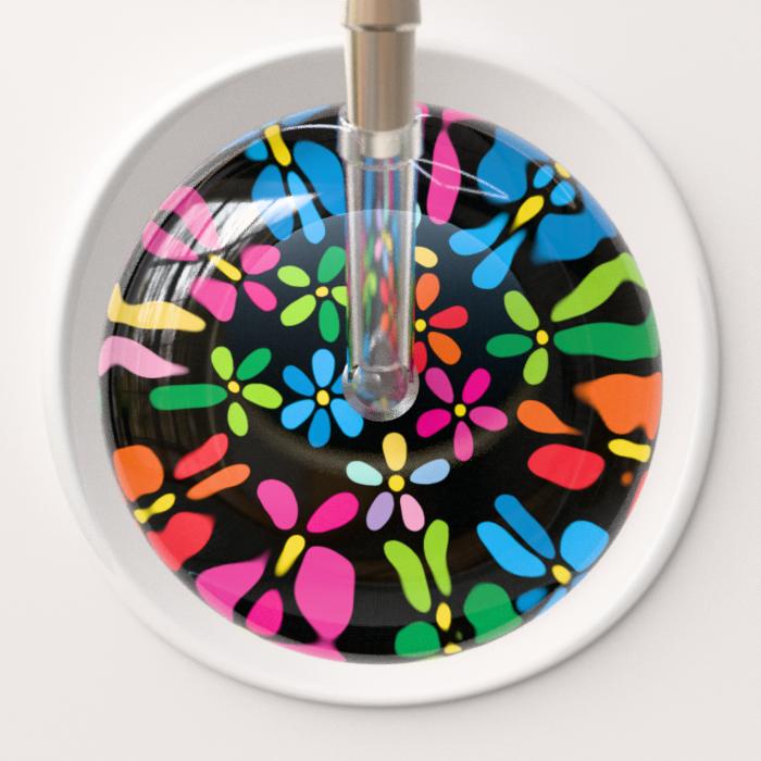 Ultrascope Stethoscope Head Black Flower Power / Adult Flower Power Stethoscope Head