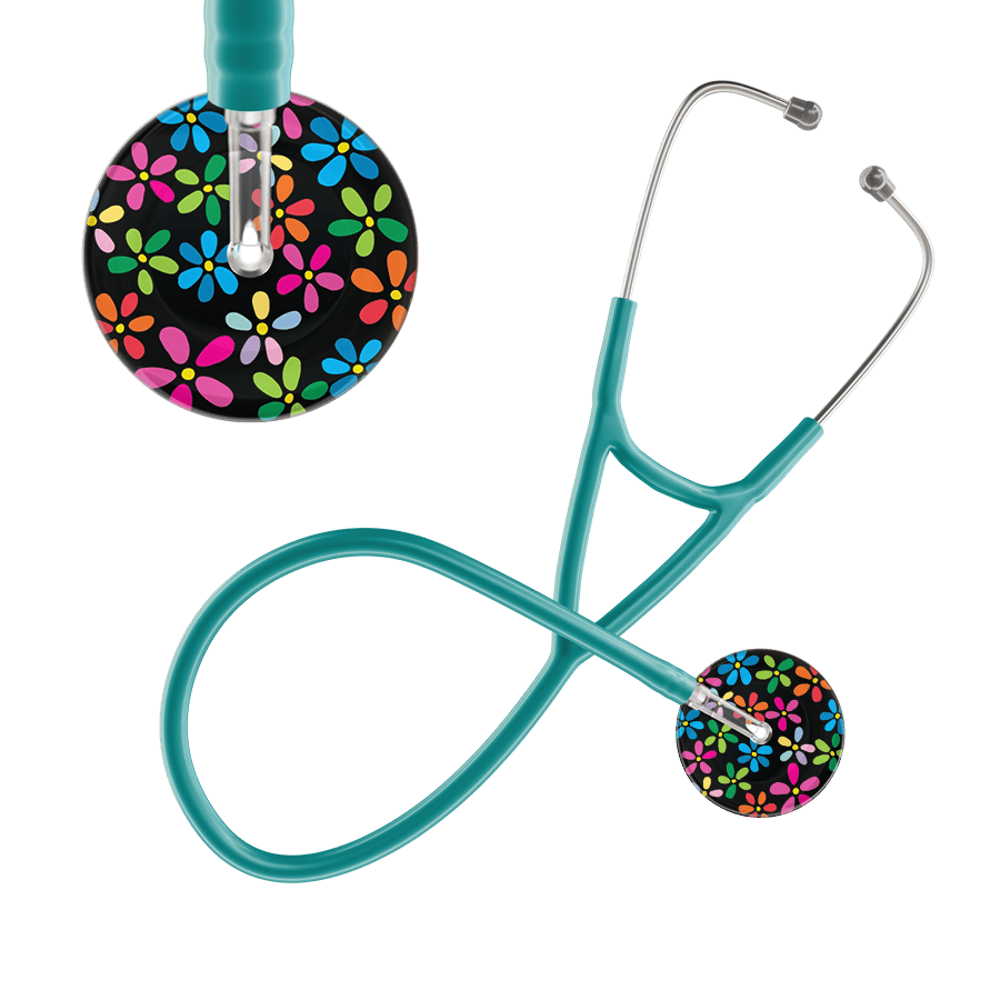 Ultrascope Single Stethoscope Black Flower Power / Adult / Jade Dark Flower Power Cardiology Stethoscope