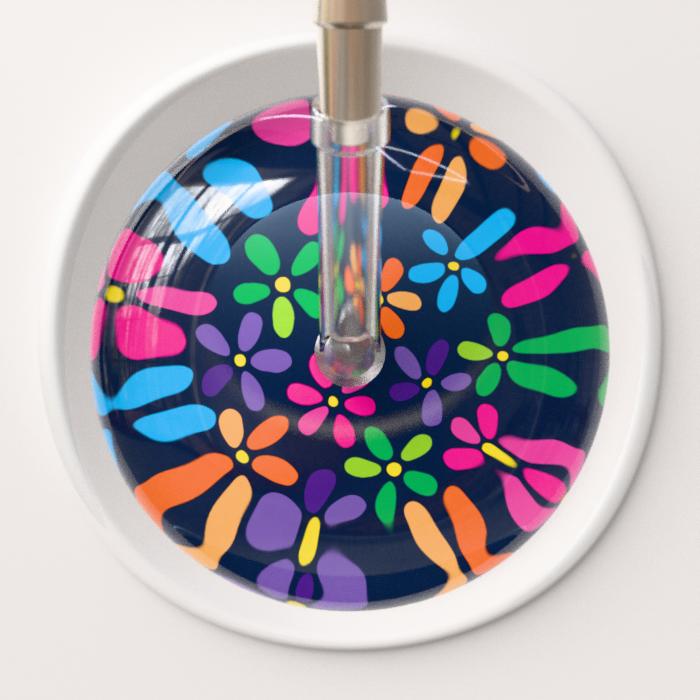 Ultrascope Stethoscope Head Navy Flower Power / Adult Flower Power Stethoscope Head