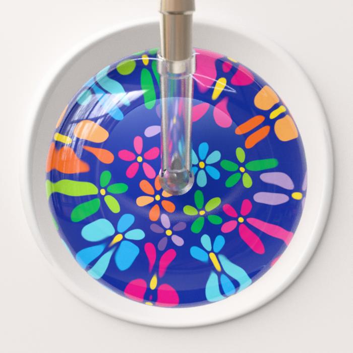 Ultrascope Stethoscope Head Royal Blue Flower Power / Adult Flower Power Stethoscope Head