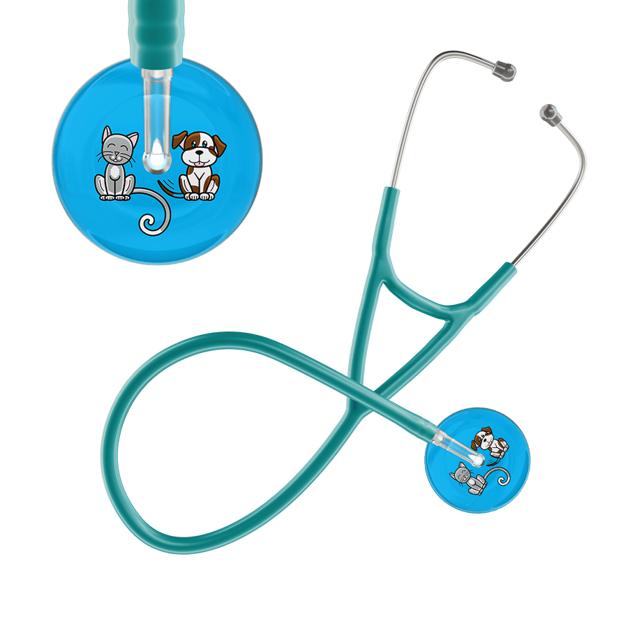Ultrascope Single Stethoscope Cat & Dog Cyan (CY) / Adult / Jade Dark Cat & Dog Cardiology Stethoscope