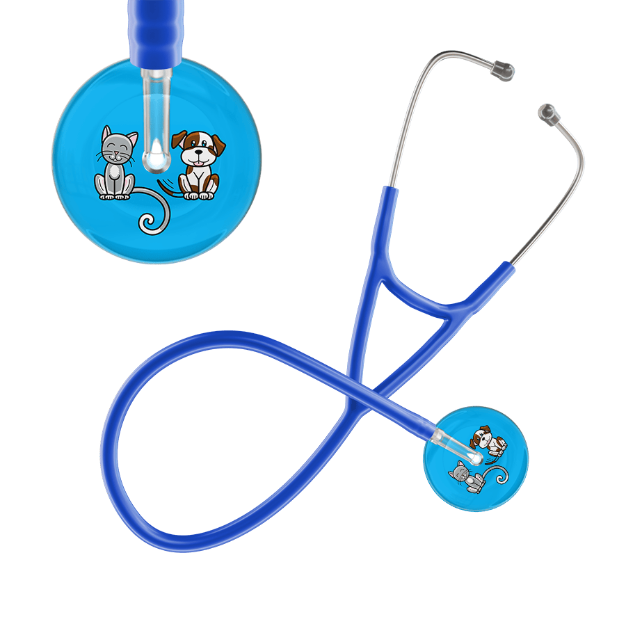 Ultrascope Single Stethoscope Cat & Dog Cyan (CY) / Adult / Royal Blue Dark Cat & Dog Cardiology Stethoscope