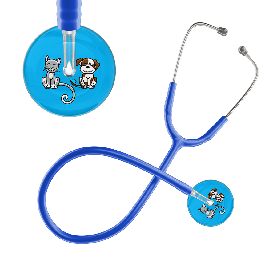 Ultrascope Single Stethoscope Cat & Dog Cyan (CY) / Adult / Royal Blue Dark Cat & Dog Stethoscope