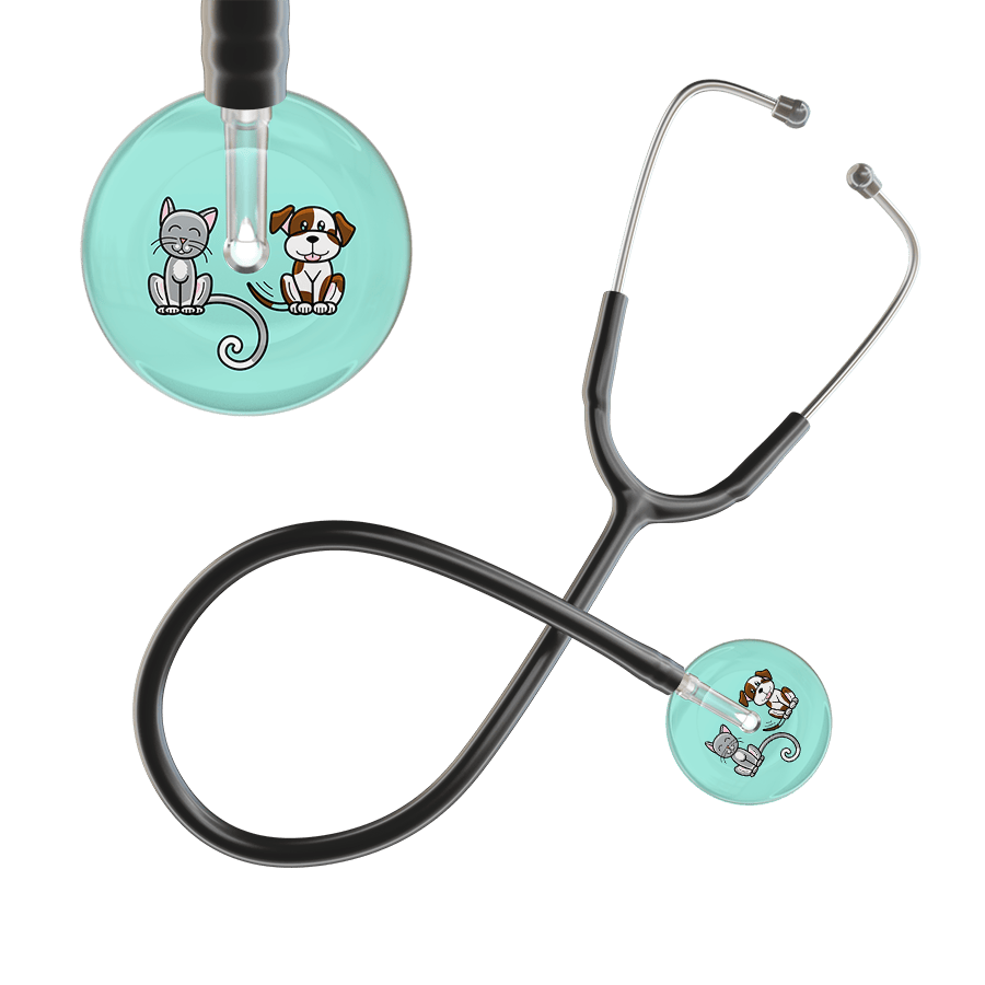Ultrascope Single Stethoscope Cat & Dog Robin's Egg (EB) / Adult / Black Light Cat & Dog Stethoscope