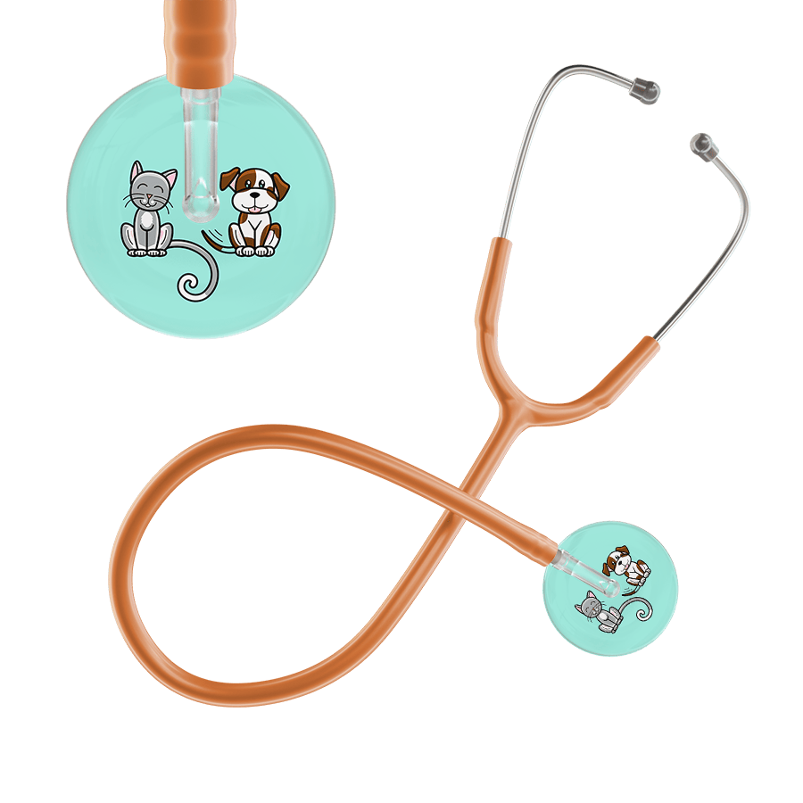 Ultrascope Single Stethoscope Cat & Dog Robin's Egg (EB) / Adult / Caramel Light Cat & Dog Stethoscope