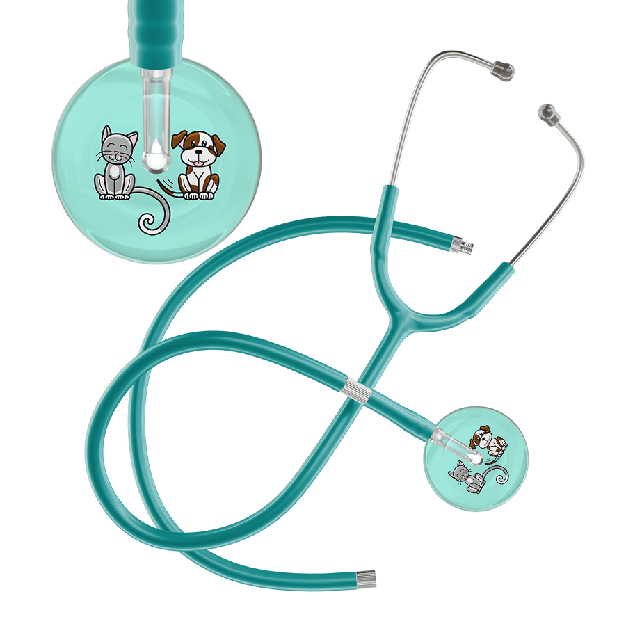 Ultrascope Single Stethoscope Cat & Dog Robin's Egg (EB) / Adult / Jade Extended Tubing Light Cat & Dog Stethoscope