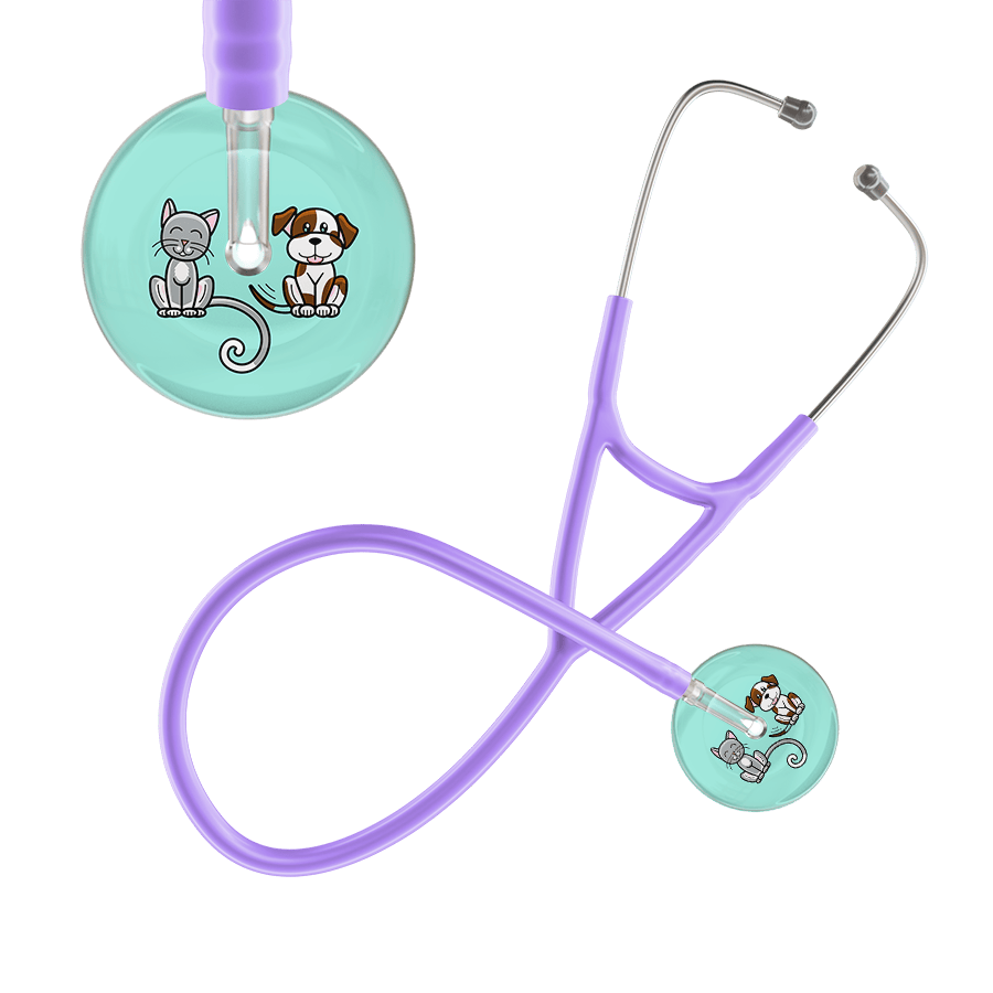 Ultrascope Single Stethoscope Cat & Dog Robin's Egg (EB) / Adult / Lavender Light Cat & Dog Cardiology Stethoscope