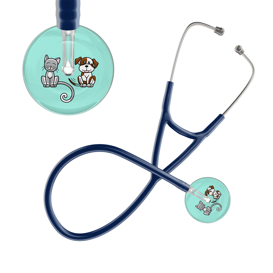 Ultrascope Single Stethoscope Cat & Dog Robin's Egg (EB) / Adult / Navy Light Cat & Dog Cardiology Stethoscope