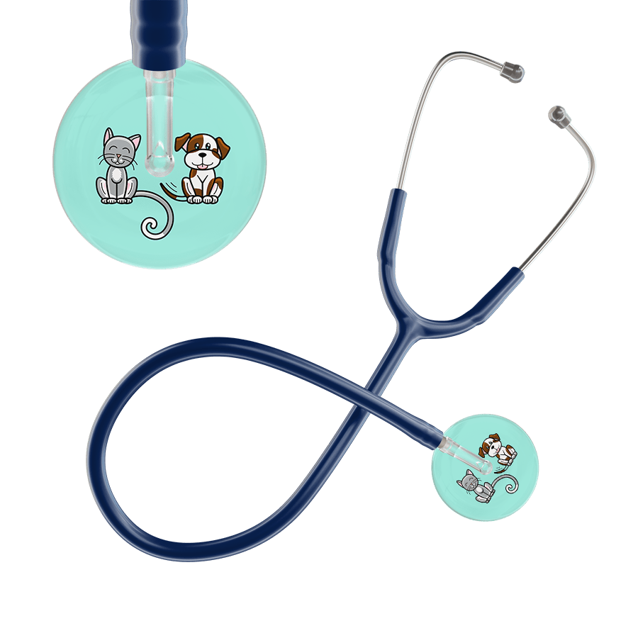 Ultrascope Single Stethoscope Cat & Dog Robin's Egg (EB) / Adult / Navy Cat & Dog Stethoscope