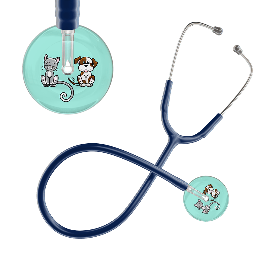 Ultrascope Single Stethoscope Cat & Dog Robin's Egg (EB) / Adult / Navy Light Cat & Dog Stethoscope
