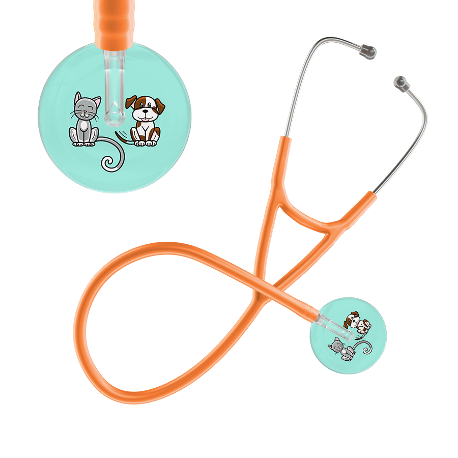 Ultrascope Single Stethoscope Cat & Dog Robin's Egg (EB) / Adult / Orange Cat & Dog Cardiology Stethoscope