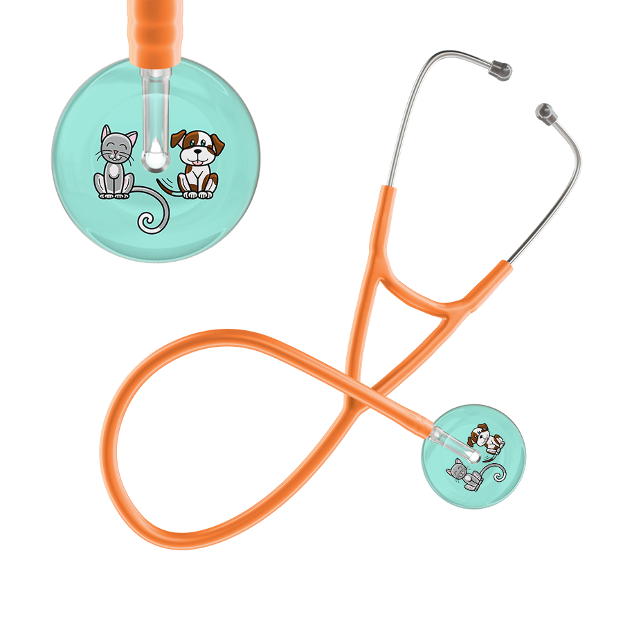 Ultrascope Single Stethoscope Cat & Dog Robin's Egg (EB) / Adult / Orange Light Cat & Dog Cardiology Stethoscope