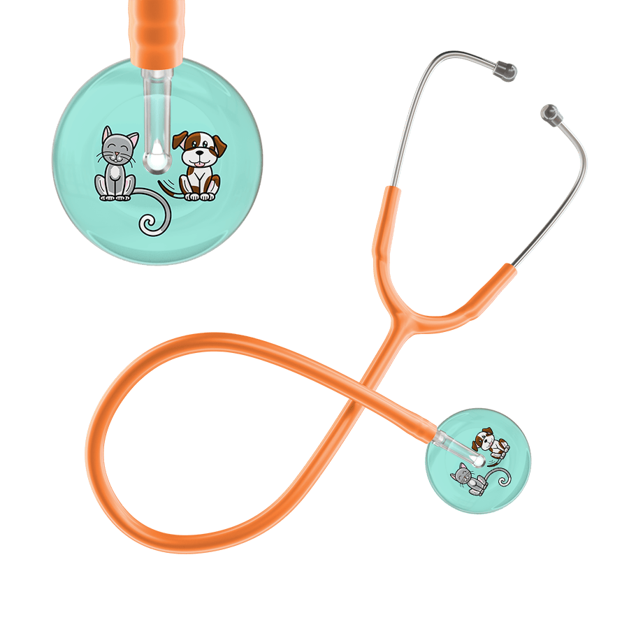 Ultrascope Single Stethoscope Cat & Dog Robin's Egg (EB) / Pediatric / Orange Light Cat & Dog Stethoscope
