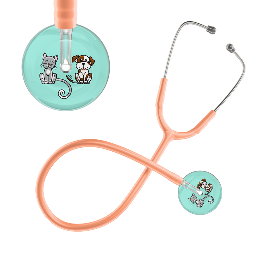Ultrascope Single Stethoscope Cat & Dog Robin's Egg (EB) / Pediatric / Peach Light Cat & Dog Stethoscope
