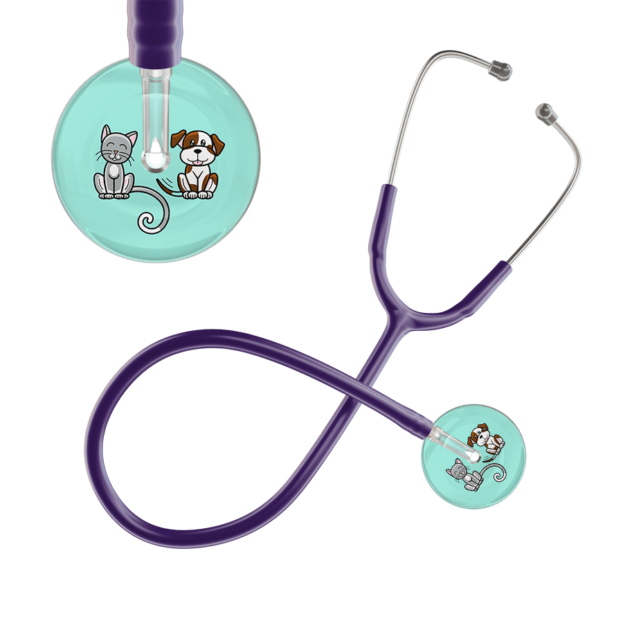 Ultrascope Single Stethoscope Cat & Dog Robin's Egg (EB) / Adult / Purple Light Cat & Dog Stethoscope