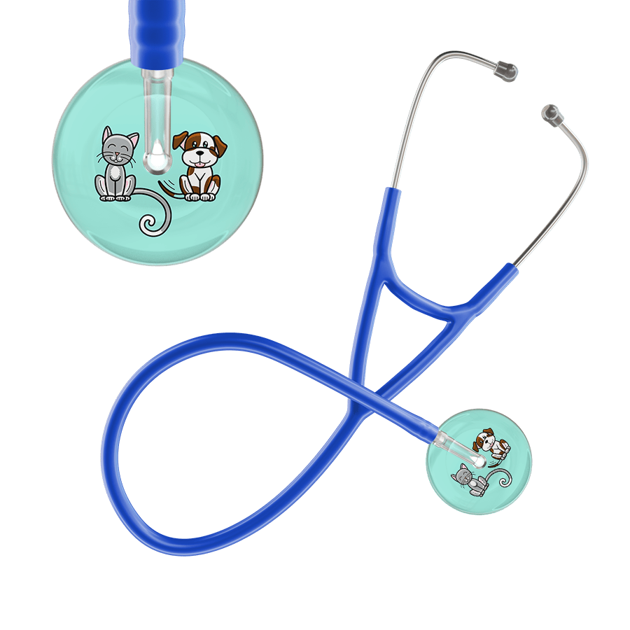 Ultrascope Single Stethoscope Cat & Dog Robin's Egg (EB) / Pediatric / Royal Blue Light Cat & Dog Cardiology Stethoscope