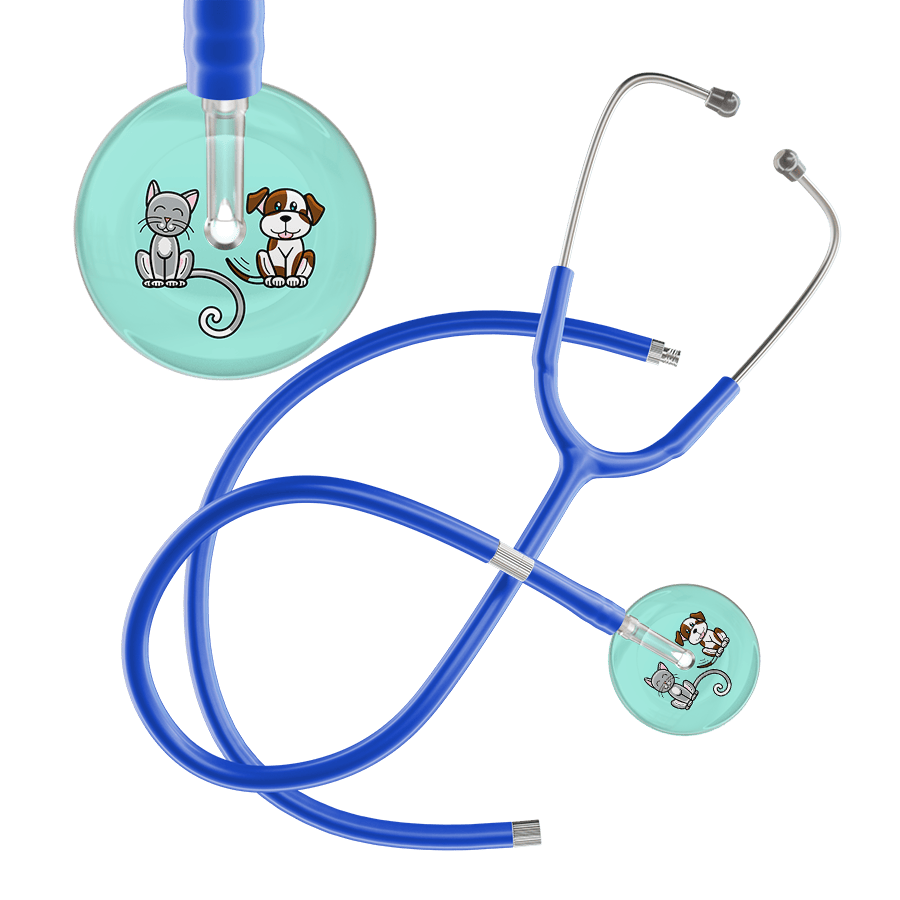 Ultrascope Single Stethoscope Cat & Dog Robin's Egg (EB) / Pediatric / Royal Blue Extended Tubing Light Cat & Dog Stethoscope