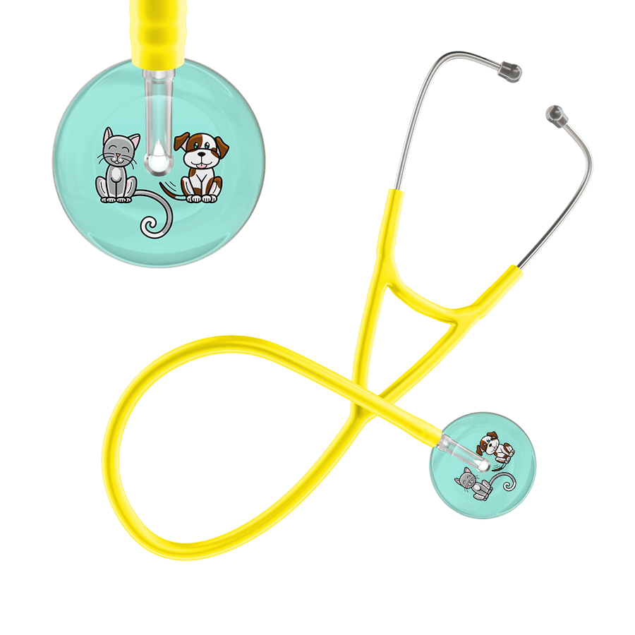 Ultrascope Single Stethoscope Cat & Dog Robin's Egg (EB) / Adult / Yellow Light Cat & Dog Cardiology Stethoscope