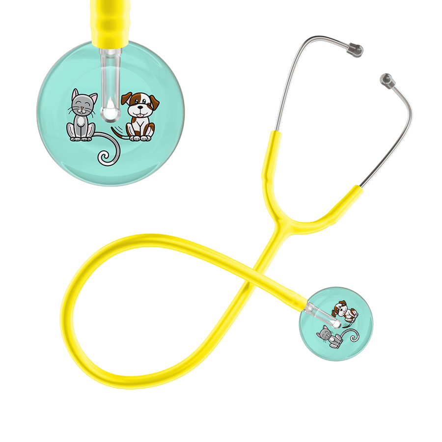 Ultrascope Single Stethoscope Cat & Dog Robin's Egg (EB) / Adult / Yellow Light Cat & Dog Stethoscope