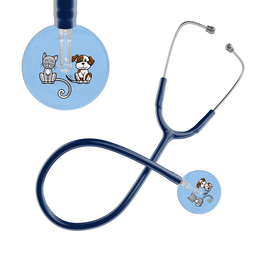Ultrascope Single Stethoscope Cat & Dog Light Blue (LB) / Adult / Navy Cat & Dog Stethoscope