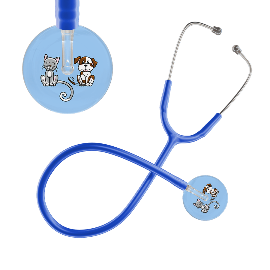 Ultrascope Single Stethoscope Cat & Dog Light Blue (LB) / Adult / Royal Blue Cat & Dog Stethoscope