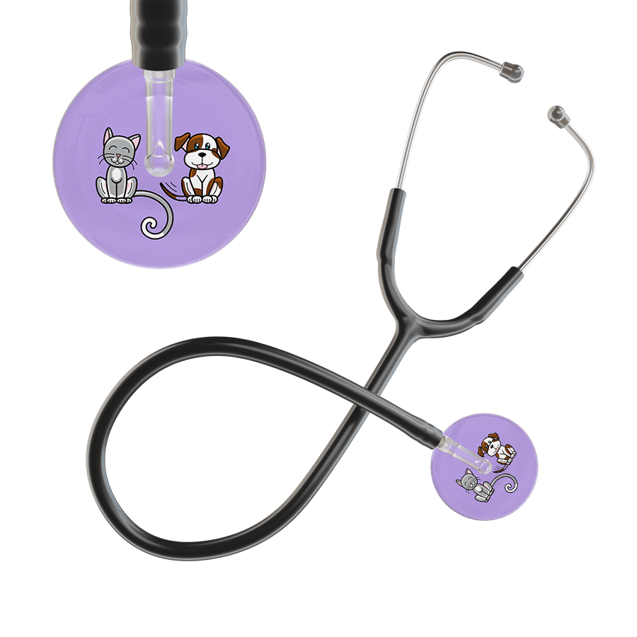 Ultrascope Single Stethoscope Cat & Dog Lilac (LL) / Adult / Black Cat & Dog Stethoscope