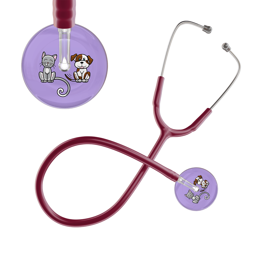 Ultrascope Single Stethoscope Cat & Dog Lilac (LL) / Adult / Burgundy Dark Cat & Dog Stethoscope