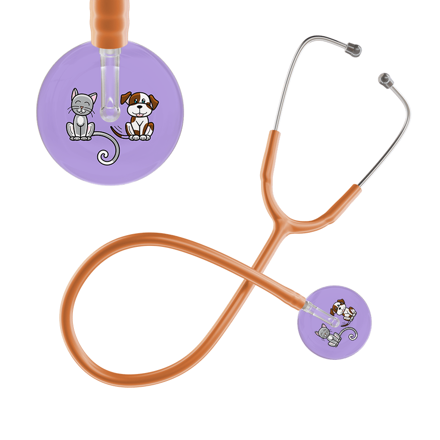 Ultrascope Single Stethoscope Cat & Dog Lilac (LL) / Pediatric / Caramel Dark Cat & Dog Stethoscope