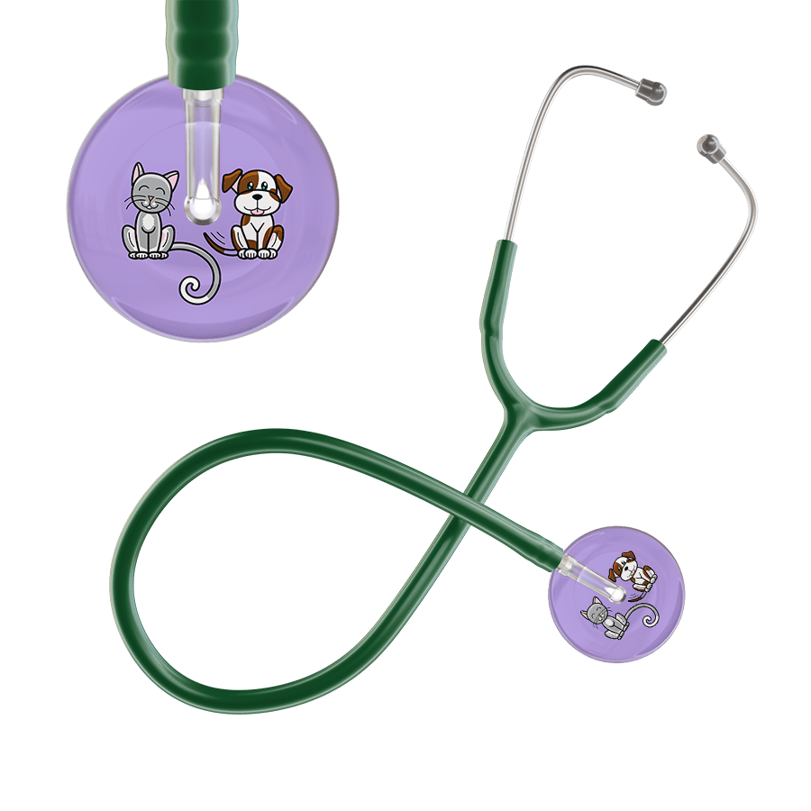 Ultrascope Single Stethoscope Cat & Dog Lilac (LL) / Adult / Dark Green Dark Cat & Dog Stethoscope