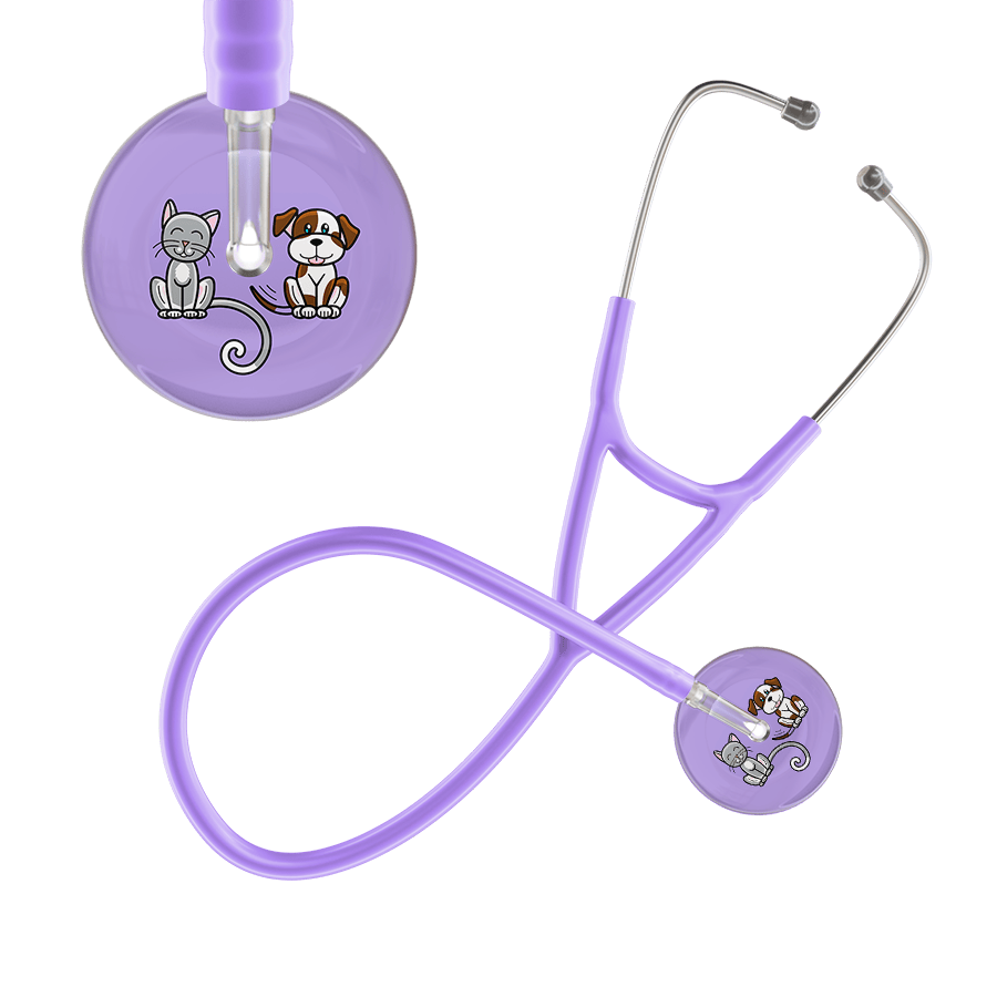 Ultrascope Single Stethoscope Cat & Dog Lilac (LL) / Pediatric / Lavender Dark Cat & Dog Cardiology Stethoscope