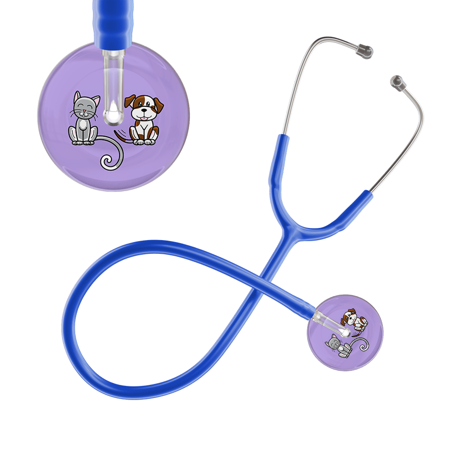 Ultrascope Single Stethoscope Cat & Dog Lilac (LL) / Pediatric / Royal Blue Dark Cat & Dog Stethoscope