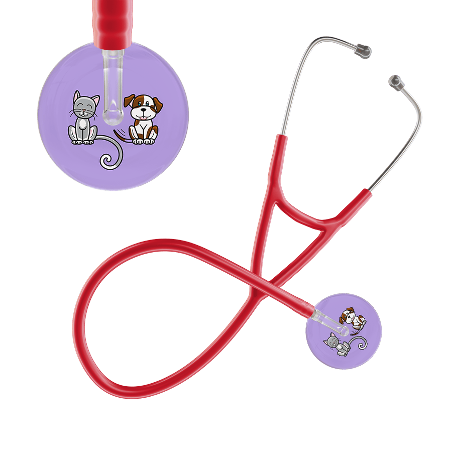 Ultrascope Single Stethoscope Cat & Dog Lilac (LL) / Adult / Red Cat & Dog Cardiology Stethoscope
