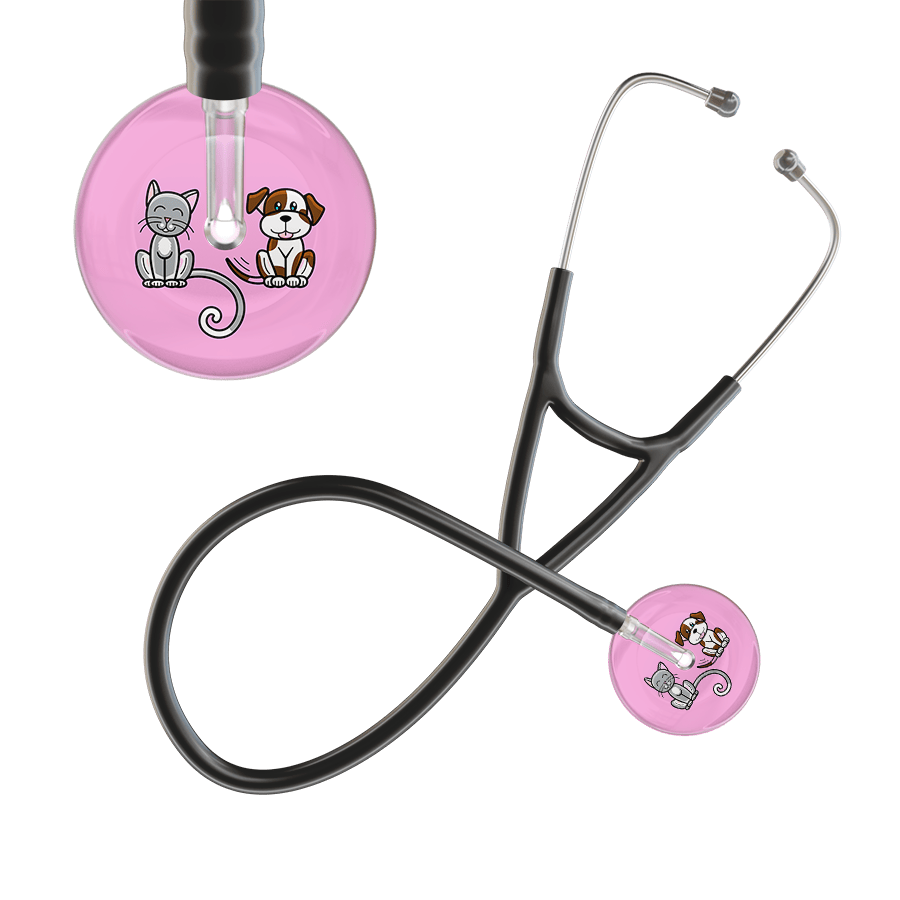 Ultrascope Single Stethoscope Cat & Dog Light Pink (LP) / Adult / Black Light Cat & Dog Cardiology Stethoscope
