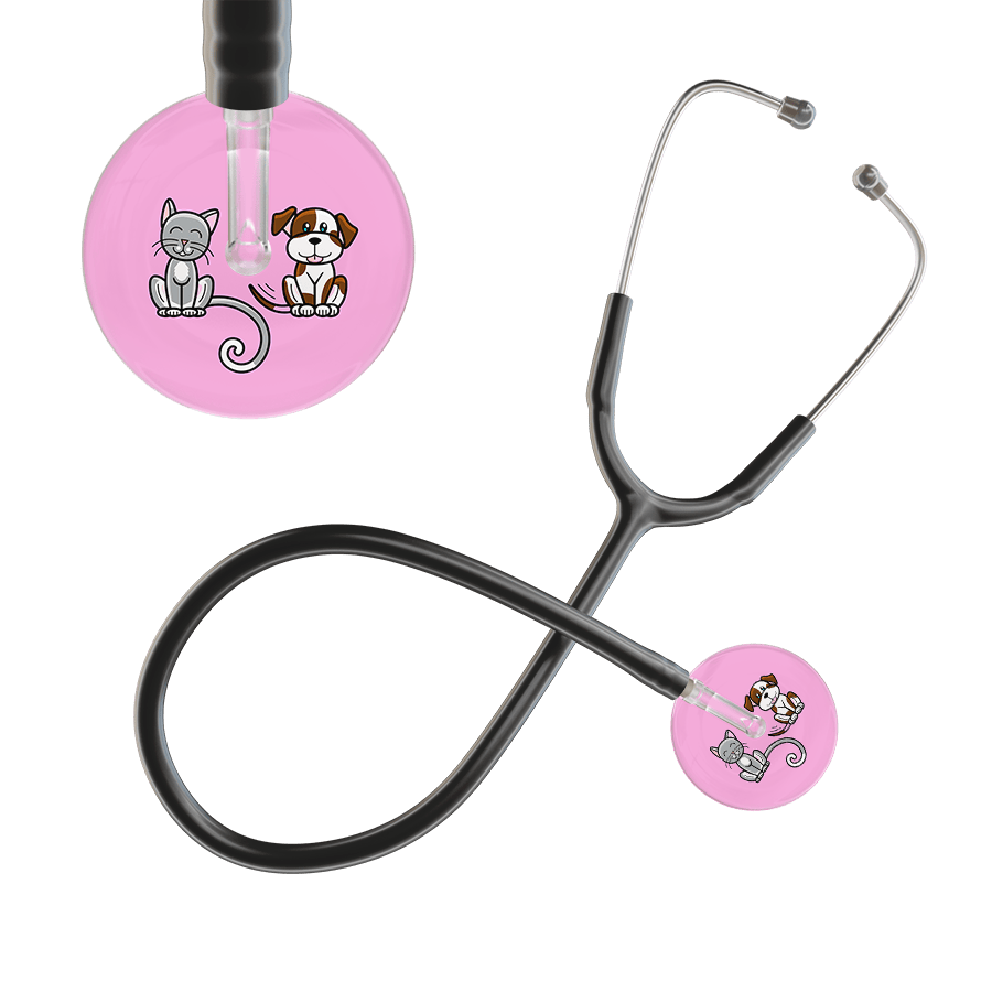 Ultrascope Single Stethoscope Cat & Dog Light Pink (LP) / Adult / Black Cat & Dog Stethoscope