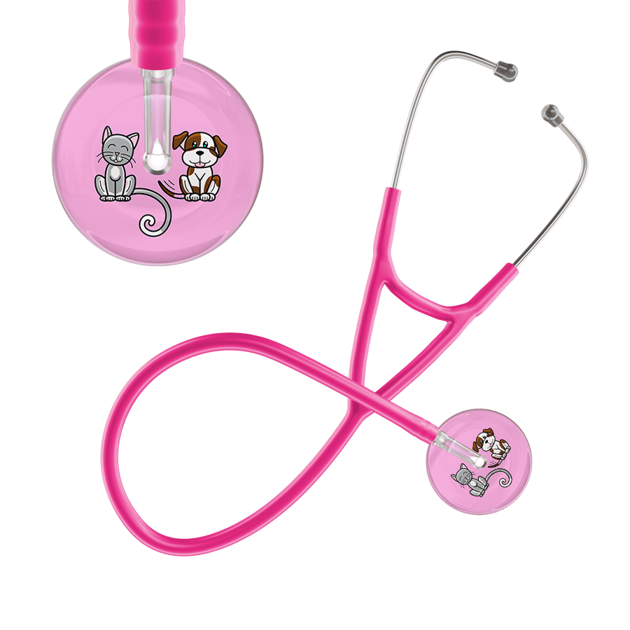 Ultrascope Single Stethoscope Cat & Dog Light Pink (LP) / Pediatric / Hot Pink Light Cat & Dog Cardiology Stethoscope