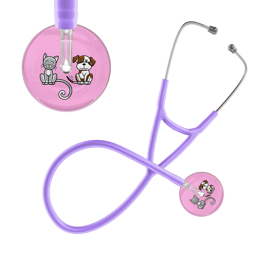 Ultrascope Single Stethoscope Cat & Dog Light Pink (LP) / Pediatric / Lavender Light Cat & Dog Cardiology Stethoscope