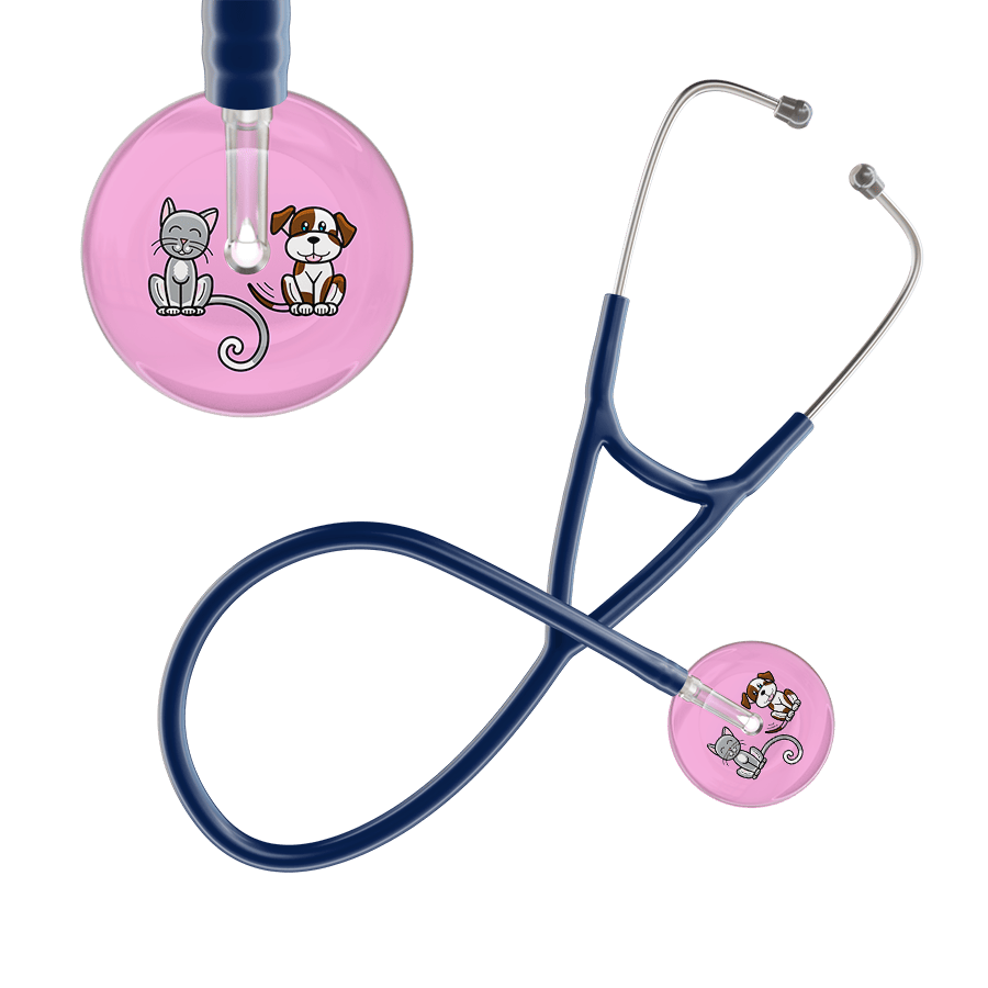 Ultrascope Single Stethoscope Cat & Dog Light Pink (LP) / Adult / Navy Light Cat & Dog Cardiology Stethoscope