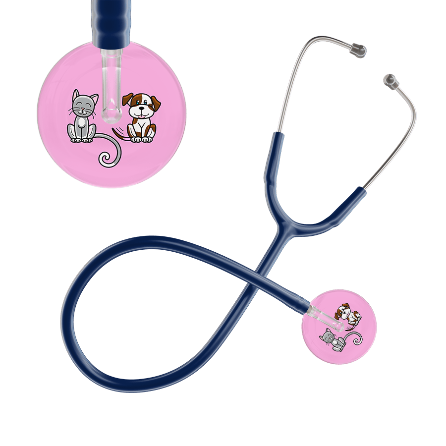 Ultrascope Single Stethoscope Cat & Dog Light Pink (LP) / Adult / Navy Cat & Dog Stethoscope