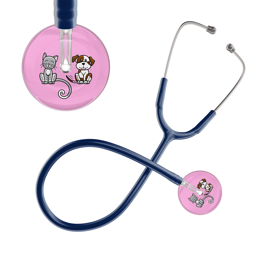 Ultrascope Single Stethoscope Cat & Dog Light Pink (LP) / Pediatric / Navy Light Cat & Dog Stethoscope
