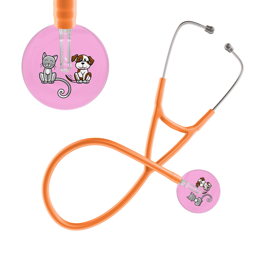 Ultrascope Single Stethoscope Cat & Dog Light Pink (LP) / Adult / Orange Cat & Dog Cardiology Stethoscope
