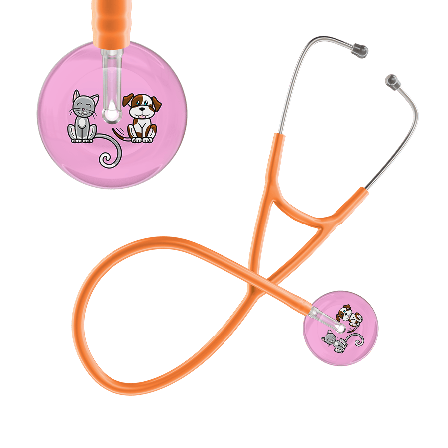 Ultrascope Single Stethoscope Cat & Dog Light Pink (LP) / Pediatric / Orange Light Cat & Dog Cardiology Stethoscope
