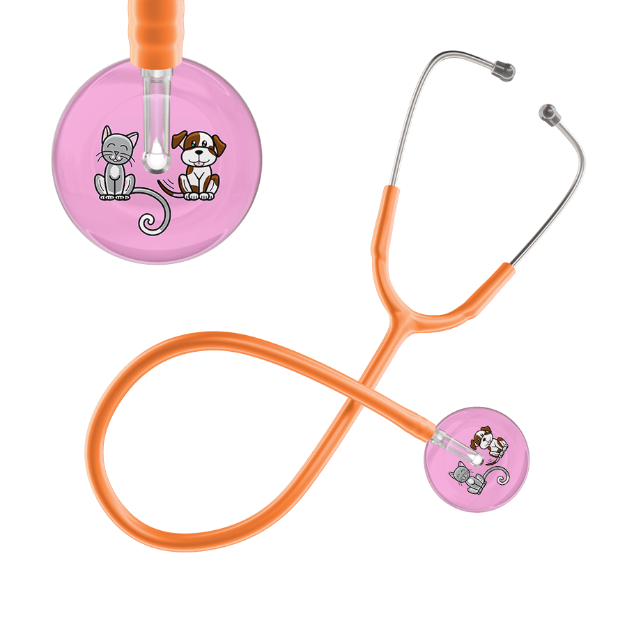 Ultrascope Single Stethoscope Cat & Dog Light Pink (LP) / Pediatric / Orange Light Cat & Dog Stethoscope