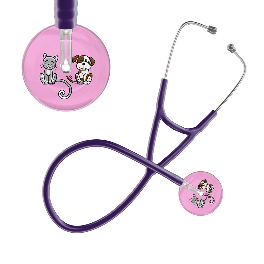 Ultrascope Single Stethoscope Cat & Dog Light Pink (LP) / Adult / Purple Light Cat & Dog Cardiology Stethoscope