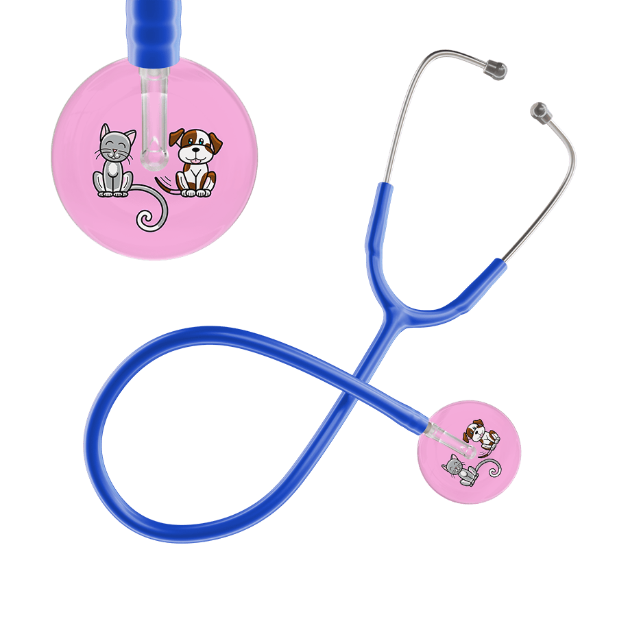 Ultrascope Single Stethoscope Cat & Dog Light Pink (LP) / Adult / Royal Blue Cat & Dog Stethoscope