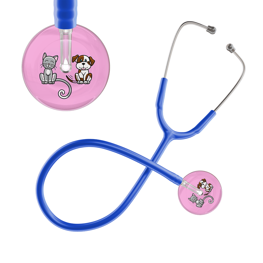 Ultrascope Single Stethoscope Cat & Dog Light Pink (LP) / Adult / Royal Blue Light Cat & Dog Stethoscope