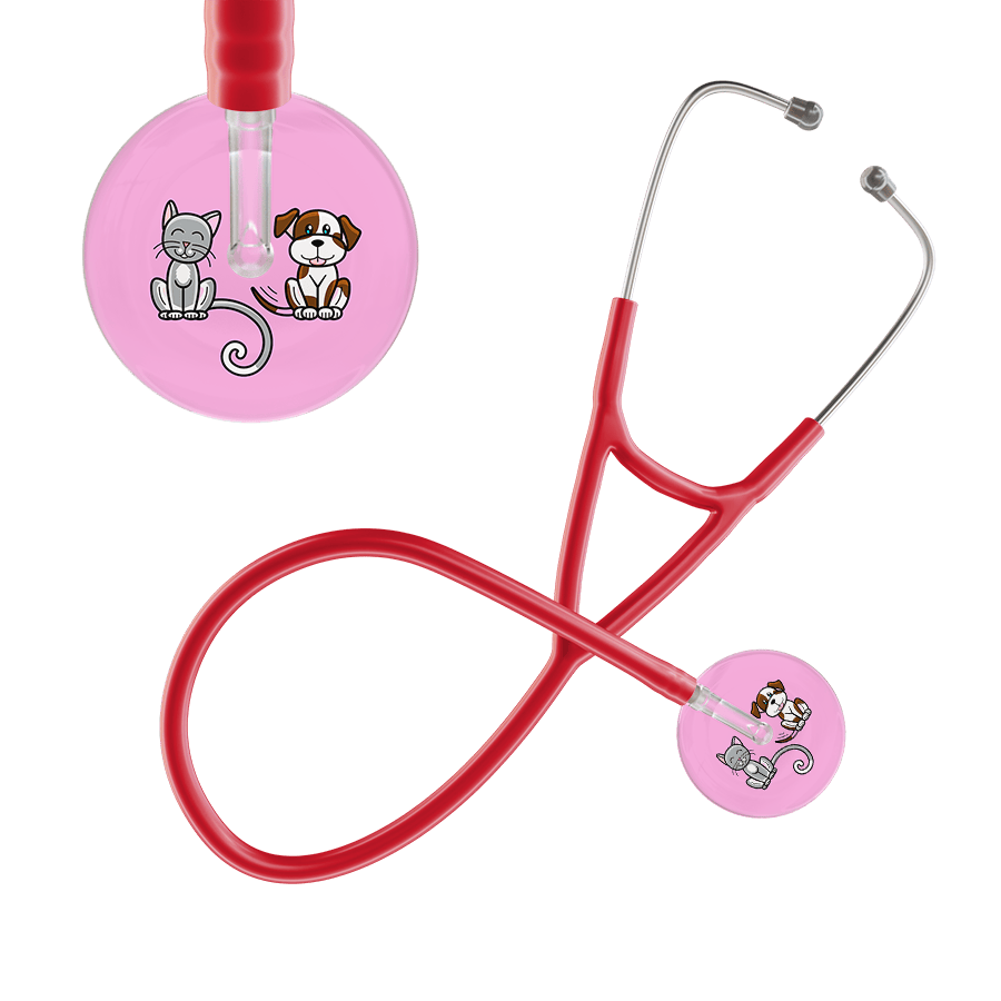 Ultrascope Single Stethoscope Cat & Dog Light Pink (LP) / Adult / Red Cat & Dog Cardiology Stethoscope