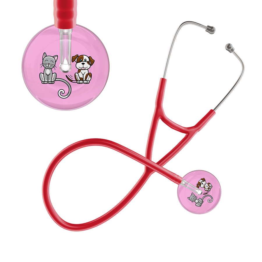 Ultrascope Single Stethoscope Cat & Dog Light Pink (LP) / Adult / Red Light Cat & Dog Cardiology Stethoscope
