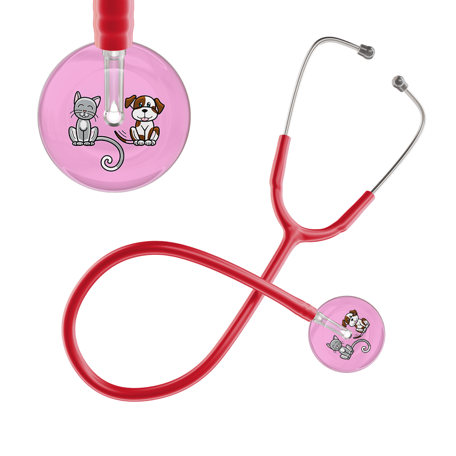 Ultrascope Single Stethoscope Cat & Dog Light Pink (LP) / Pediatric / Red Light Cat & Dog Stethoscope