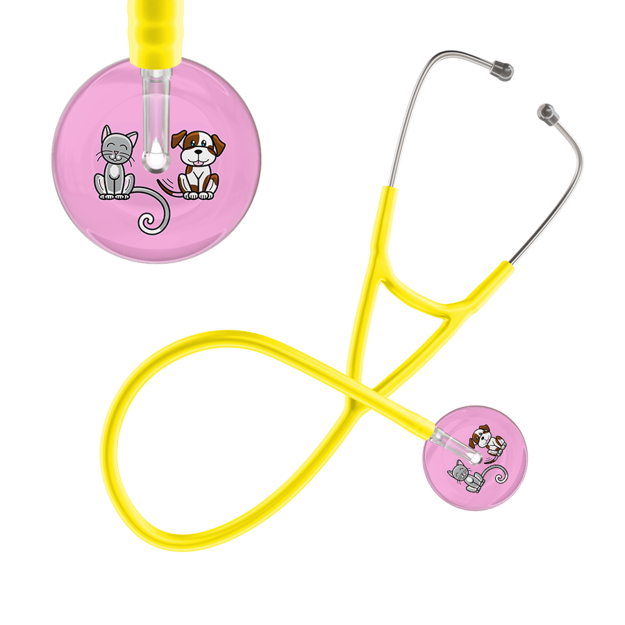 Ultrascope Single Stethoscope Cat & Dog Light Pink (LP) / Adult / Yellow Light Cat & Dog Cardiology Stethoscope