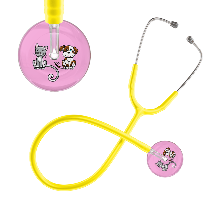 Ultrascope Single Stethoscope Cat & Dog Light Pink (LP) / Pediatric / Yellow Light Cat & Dog Stethoscope